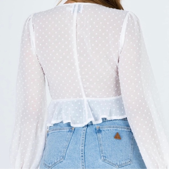 Princess Polly white polka dot Marcela top size 2 - Picture 2 of 6